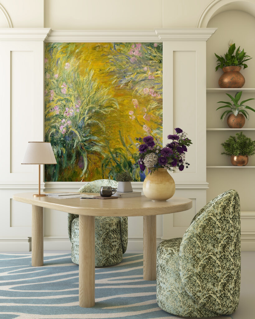 Straight from Fifth Avenue: The Met Brings Art Home 2 The Met x Sedar Wallpaper featuring The Path through the Irises by Claude Monet