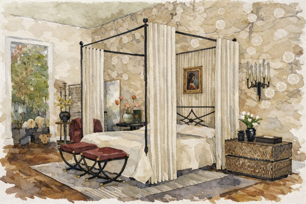 Milan as a Site of Continuity for Regional Design Voices 5 LAppartamento by Artemest The Bedroom by Urjowan Interiors Sketch