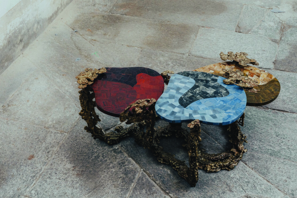 Nadi table by Luca Gruber with Vikram Goyal Studio for Shakti