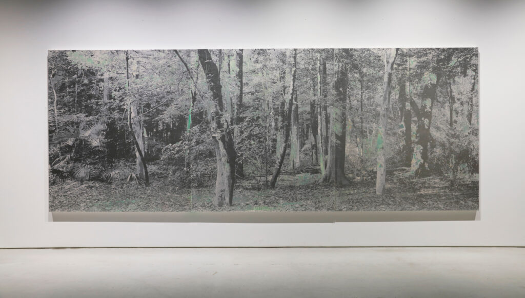 Masayoshi Nojo Mirage 117 2025 Cotton on panel acrylic silver foil aluminium foil