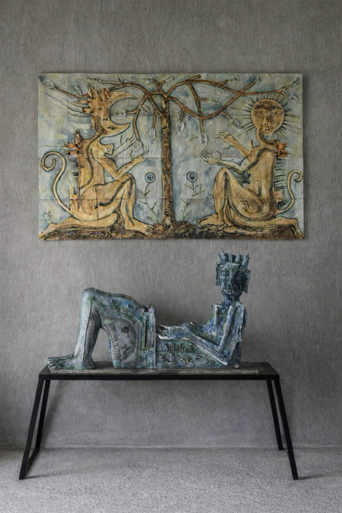 EARTHBOUND SPIRITS Chac Mool sculpture by Honorio Cruz