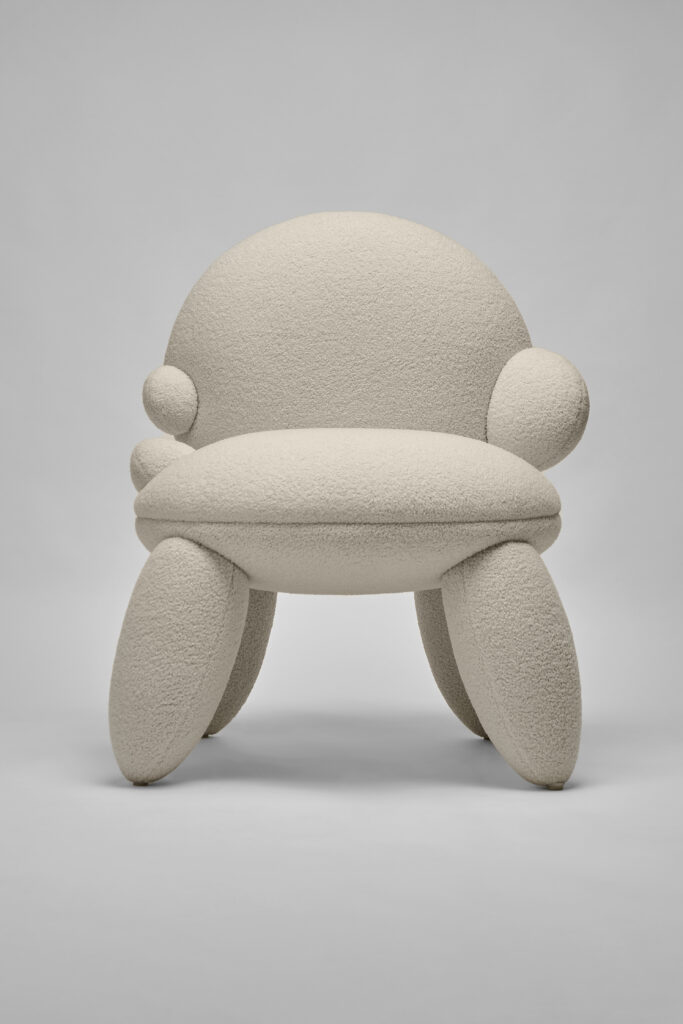 Atelier Linconnu Nopal Chair Off White Bouclee Front View Carl Halal
