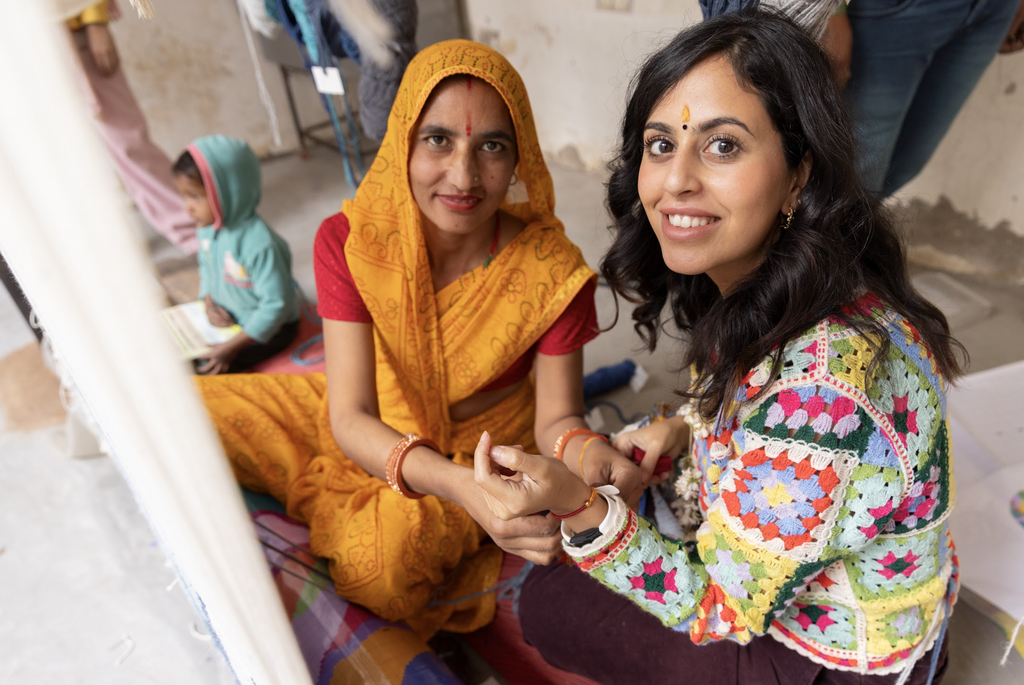 Designeast collab with Jaipur Rugs during Jaipur trip to meet weavers featuring Noura Alserkal