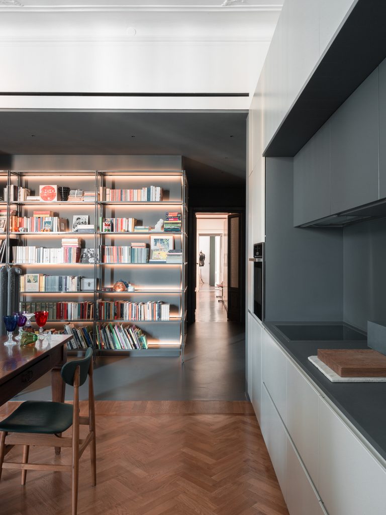 Two Languages: In Milan, A Former Law Office Becomes A Family Home Where Restored Stucco Meets Poured Resin 1 ZMA 002 BM 22 768x1024 1